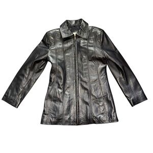 Tostado Black Leather Jacket M
